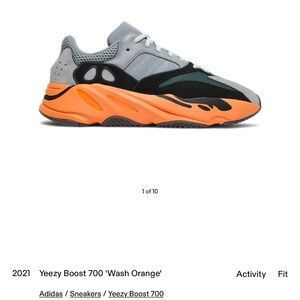 Authentic Yeezy Boost 700 Wash Orange Teal Sneakers Shoe & yeezy leggings